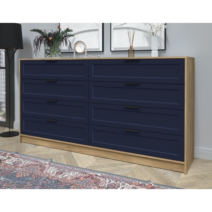 Kомод Тренд КТ-К197 (Дуб золотой ЛДСП/ Индиго ЛМДФ) Ш1965 В1020 Г451